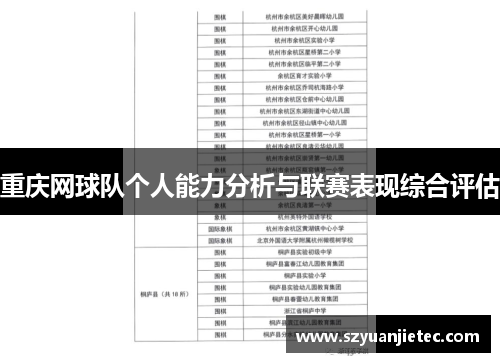 重庆网球队个人能力分析与联赛表现综合评估
